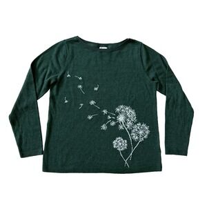 J Jill Dandelion Pullover Sweater Top Petite S PS Floral Granny Cottage Core